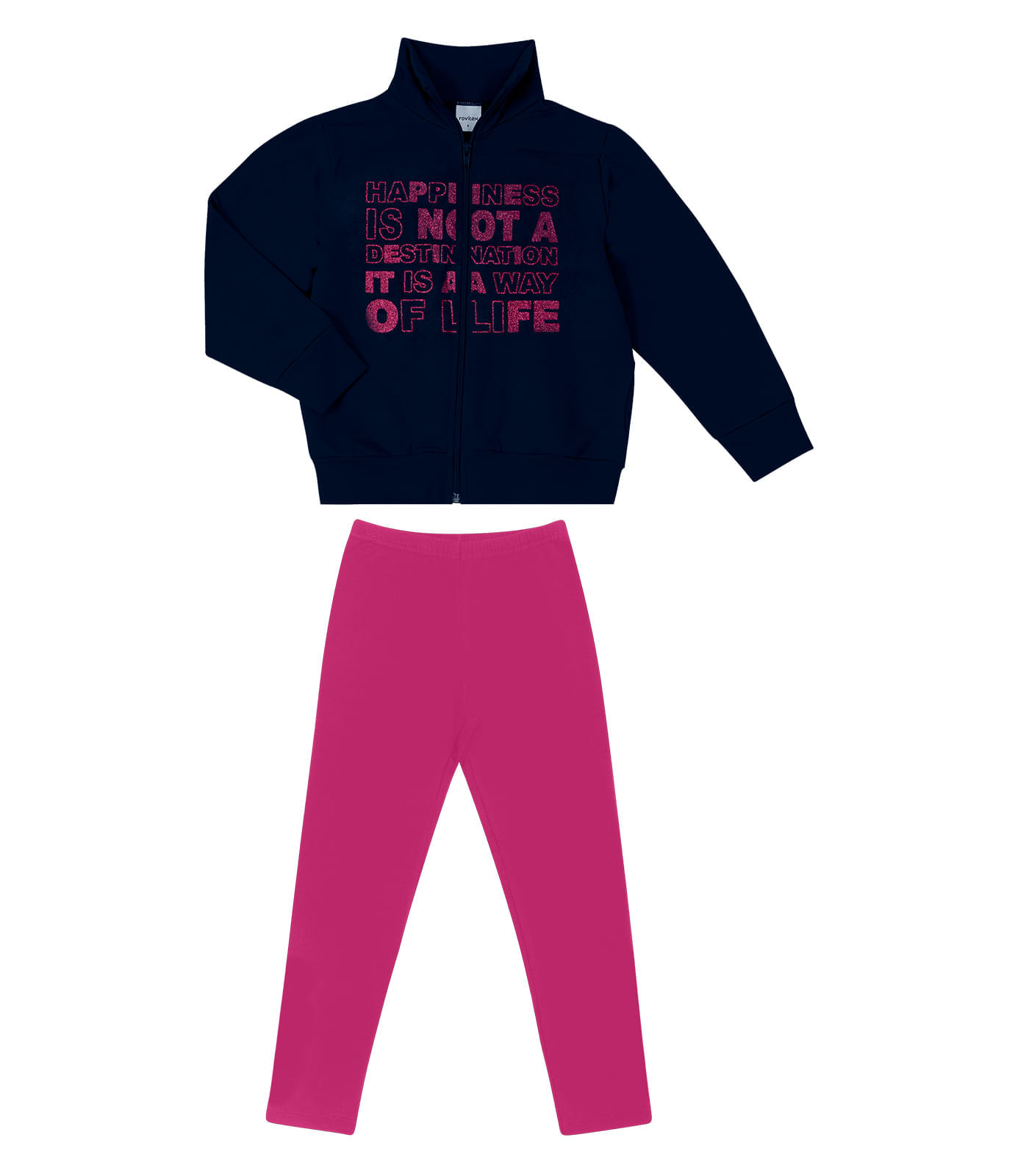 Conjunto Menina Jaqueta Escrita E Legging Select Azul 16