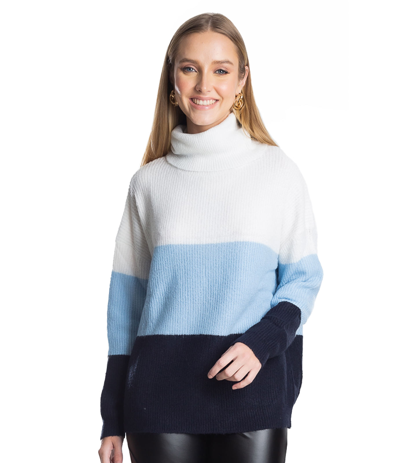 Sueter Feminino Gola Alta Endless Bege P