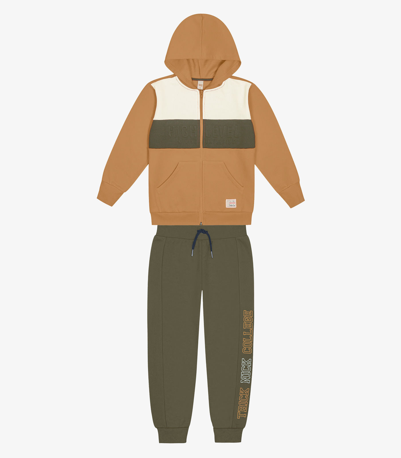 Conjunto Infantil Jaqueta Com Calça Trick Nick Marrom 10