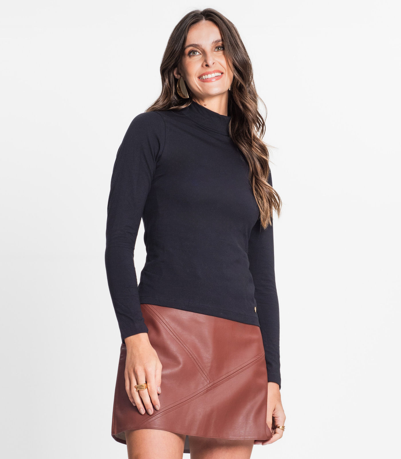 Blusa Feminina Gola Alta Rovitex Preto
