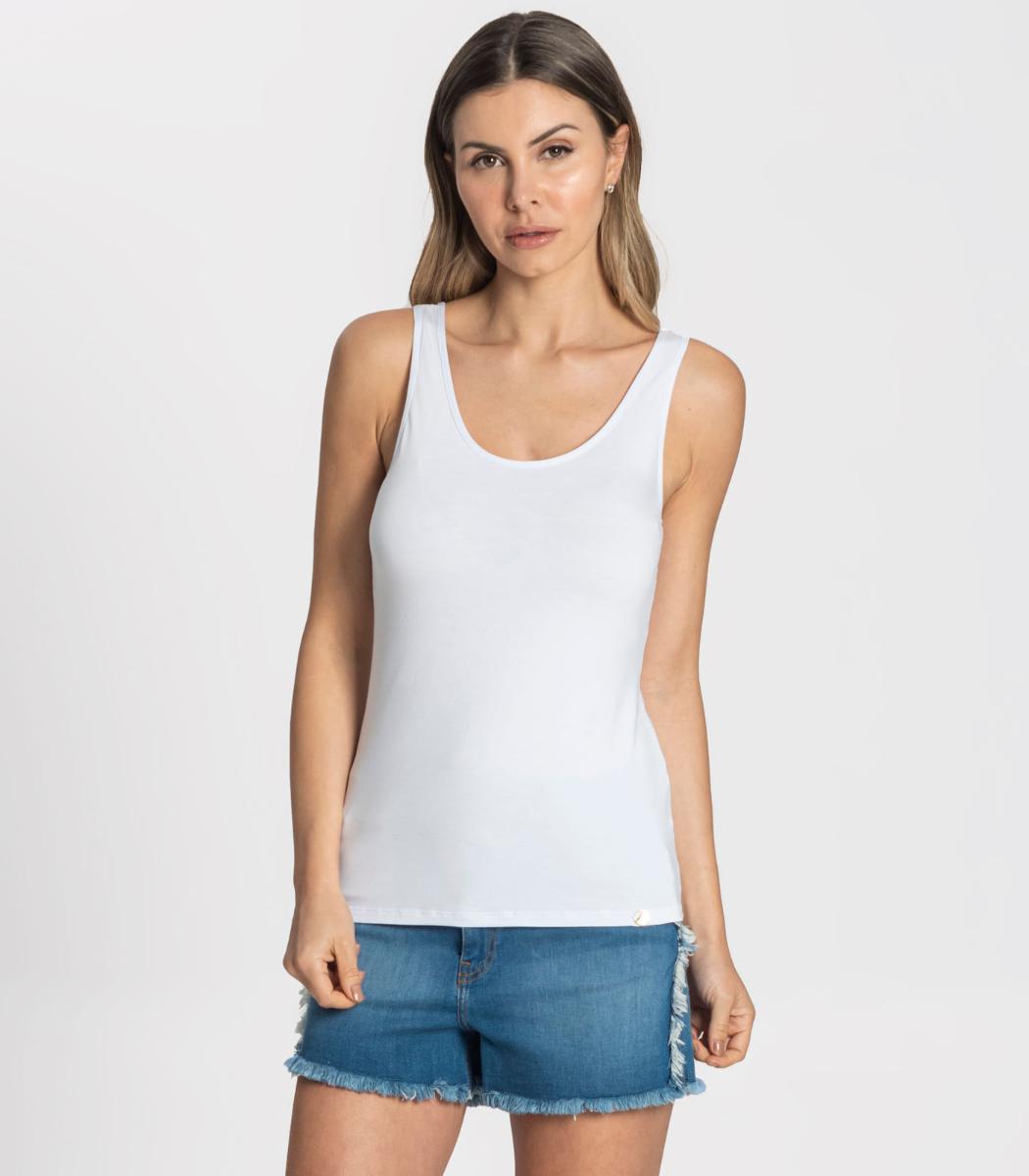 Regata Viscotorcion Feminina Rovitex Básicos Branco M