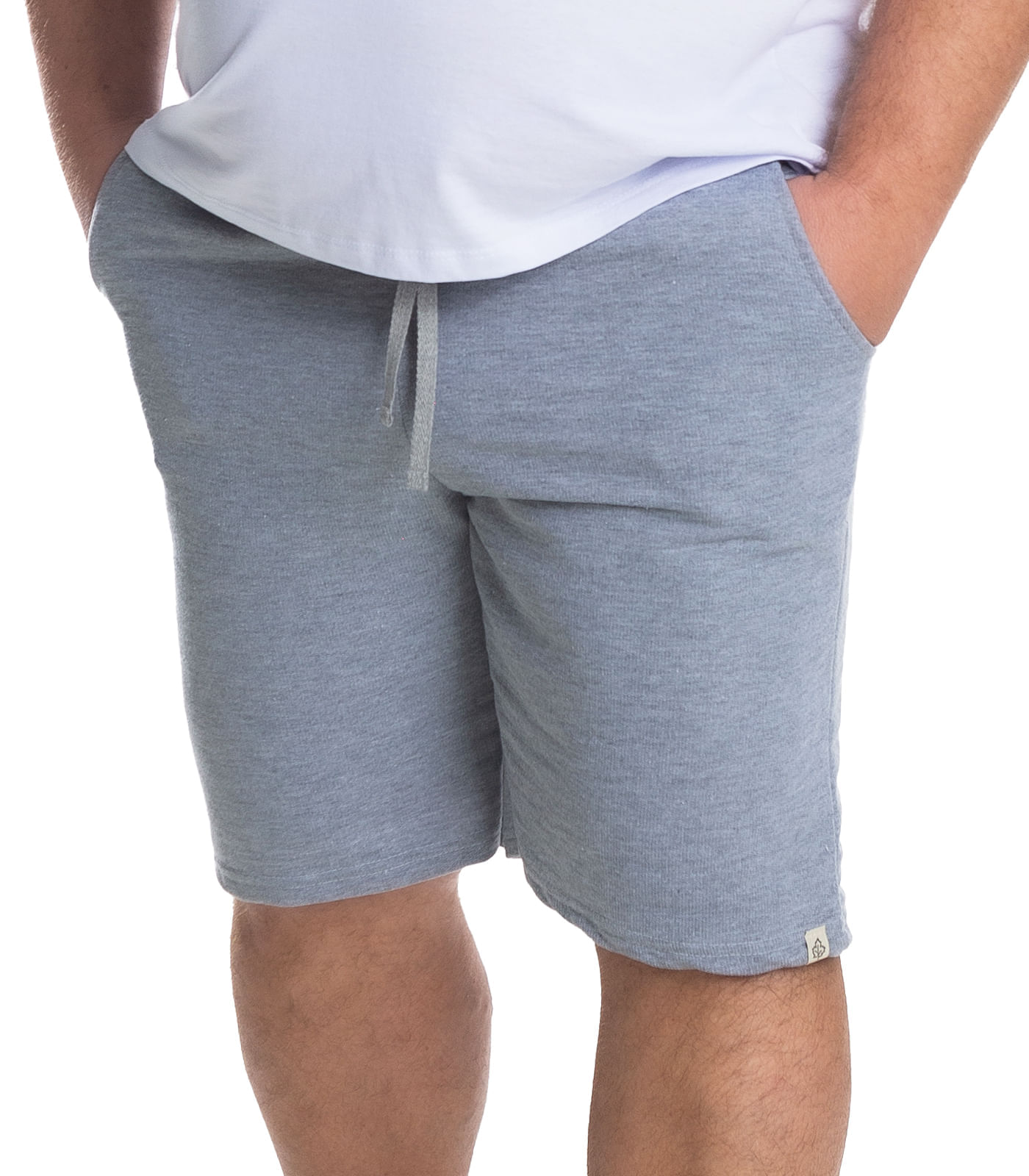 Bermuda Masculina Moletom Plus Size Select Cinza Plus G1