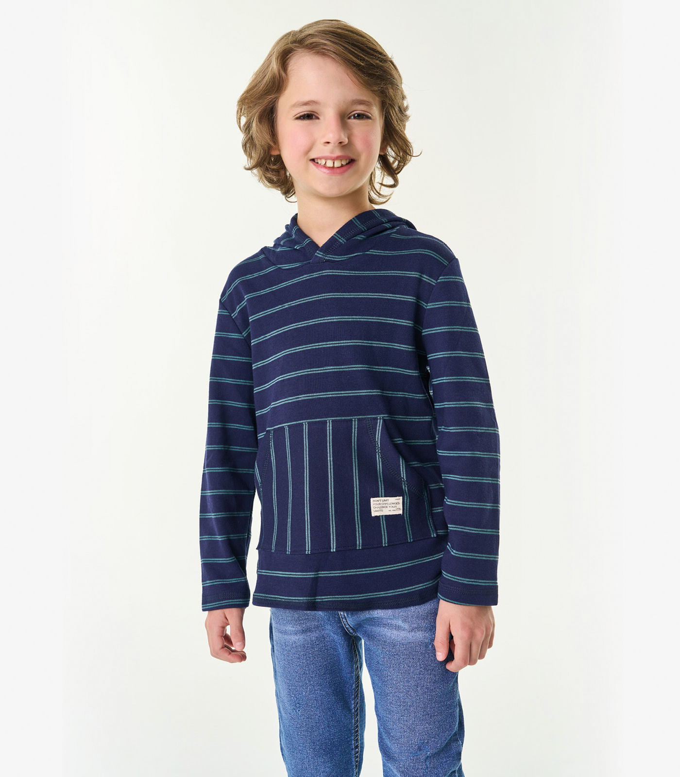 Camiseta Manga Longa Com Capuz Trick Nick Azul 12