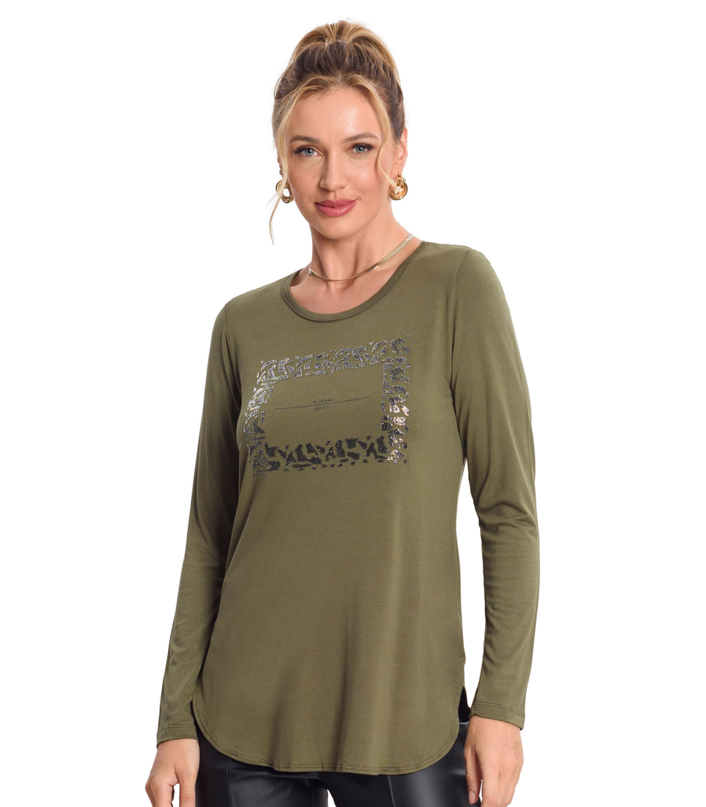 Blusa Alongada Manga Longa Endless Verde P