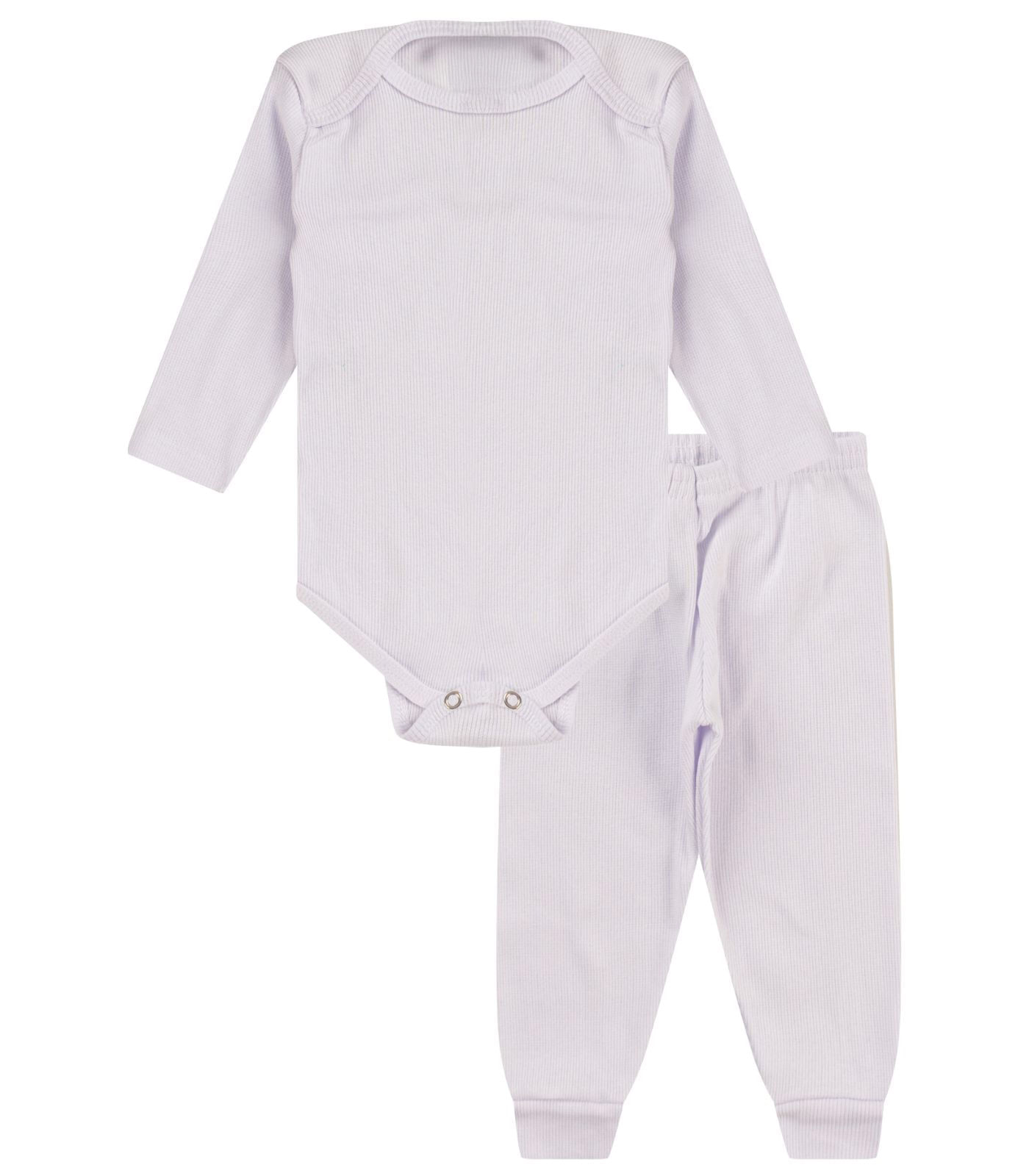 Kit Body Bebê Canelado 2 Peças Select Branco Gg