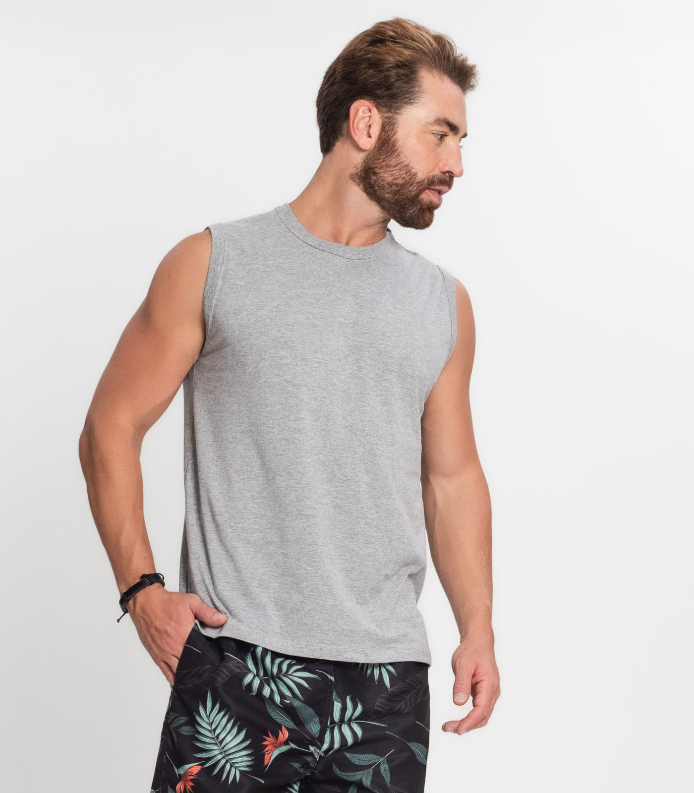 Regata Masculina Básica Rovitex Cinza G