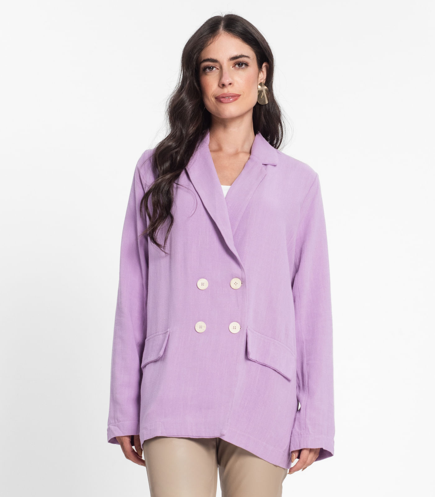 Blazer Feminino Em Linho Endless Roxo M