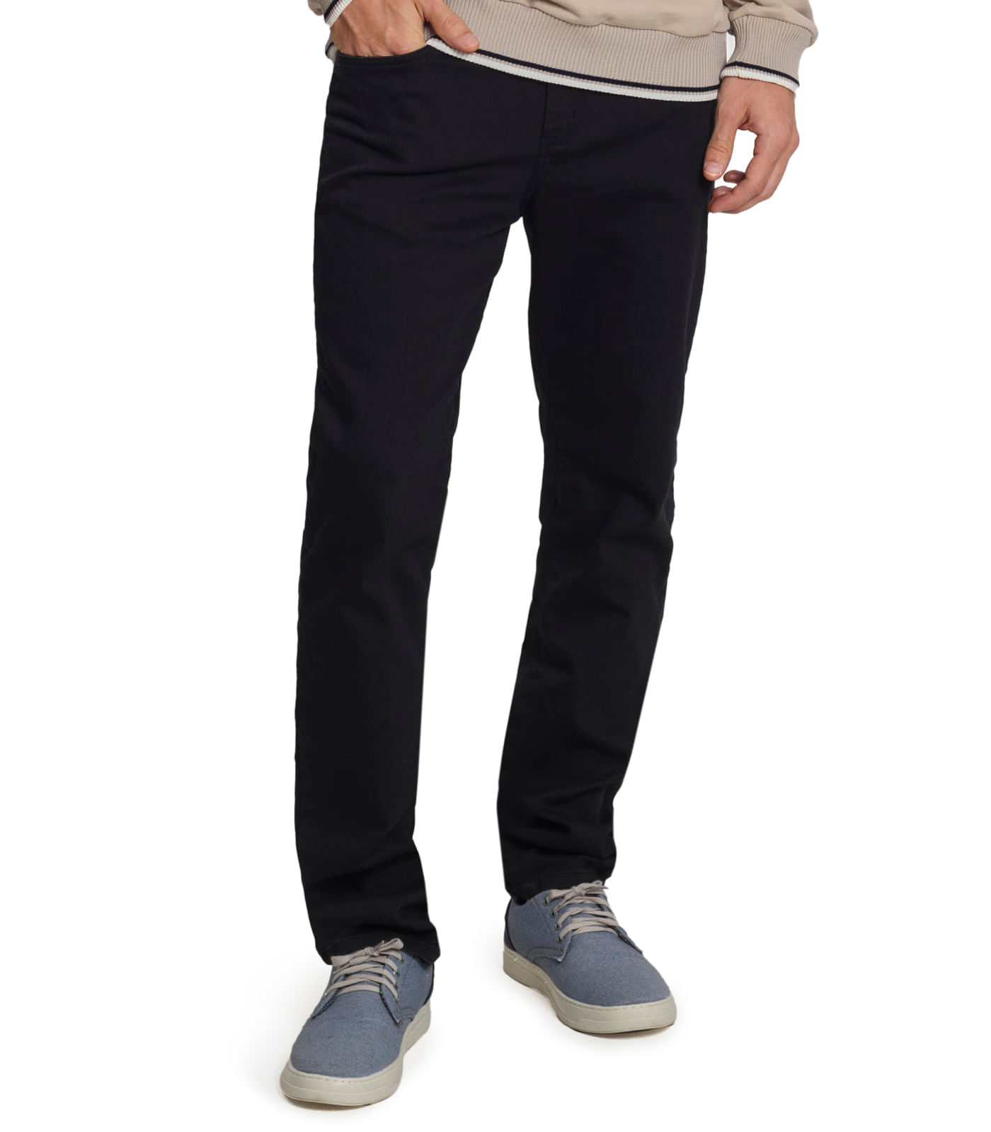 Calça Jeans Slim Com Elastano Diametro Preto 48
