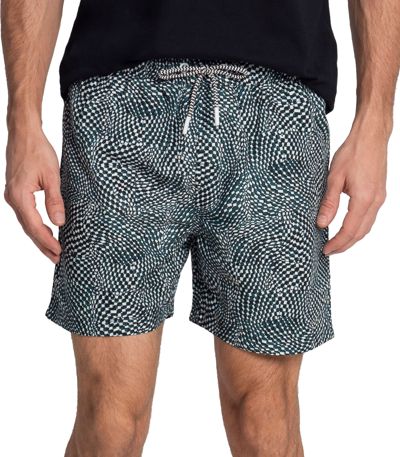 Bermuda Masculina Estampada Tactel Diametro Verde 40