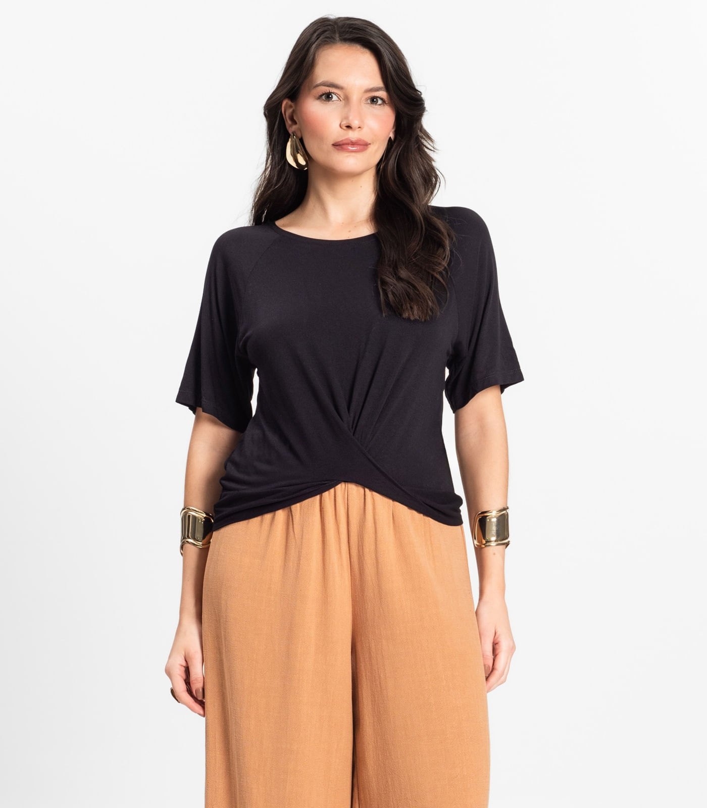 Blusa Feminina Lisa Infinita Cor Preto M