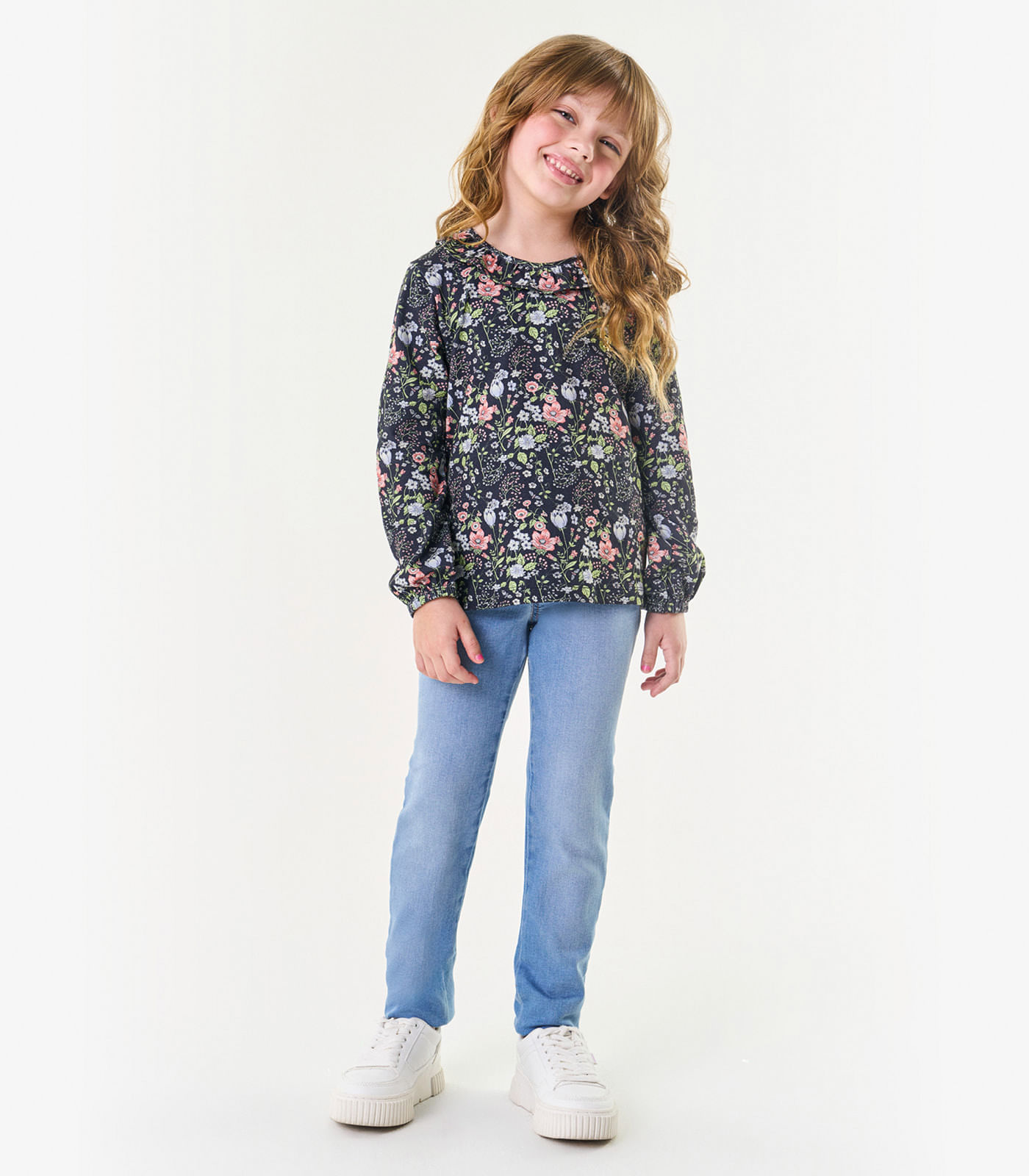 Conjunto Infantil Blusa Com Calça Jeans Trick Nick Azul 10
