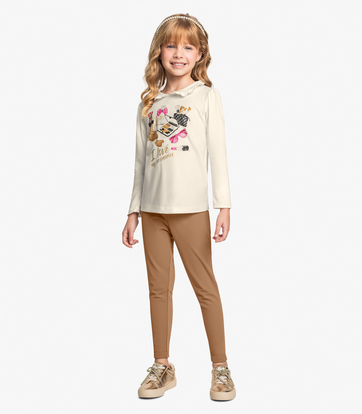Conjunto Infantil Blusa Com Legging Trick Nick Bege 12