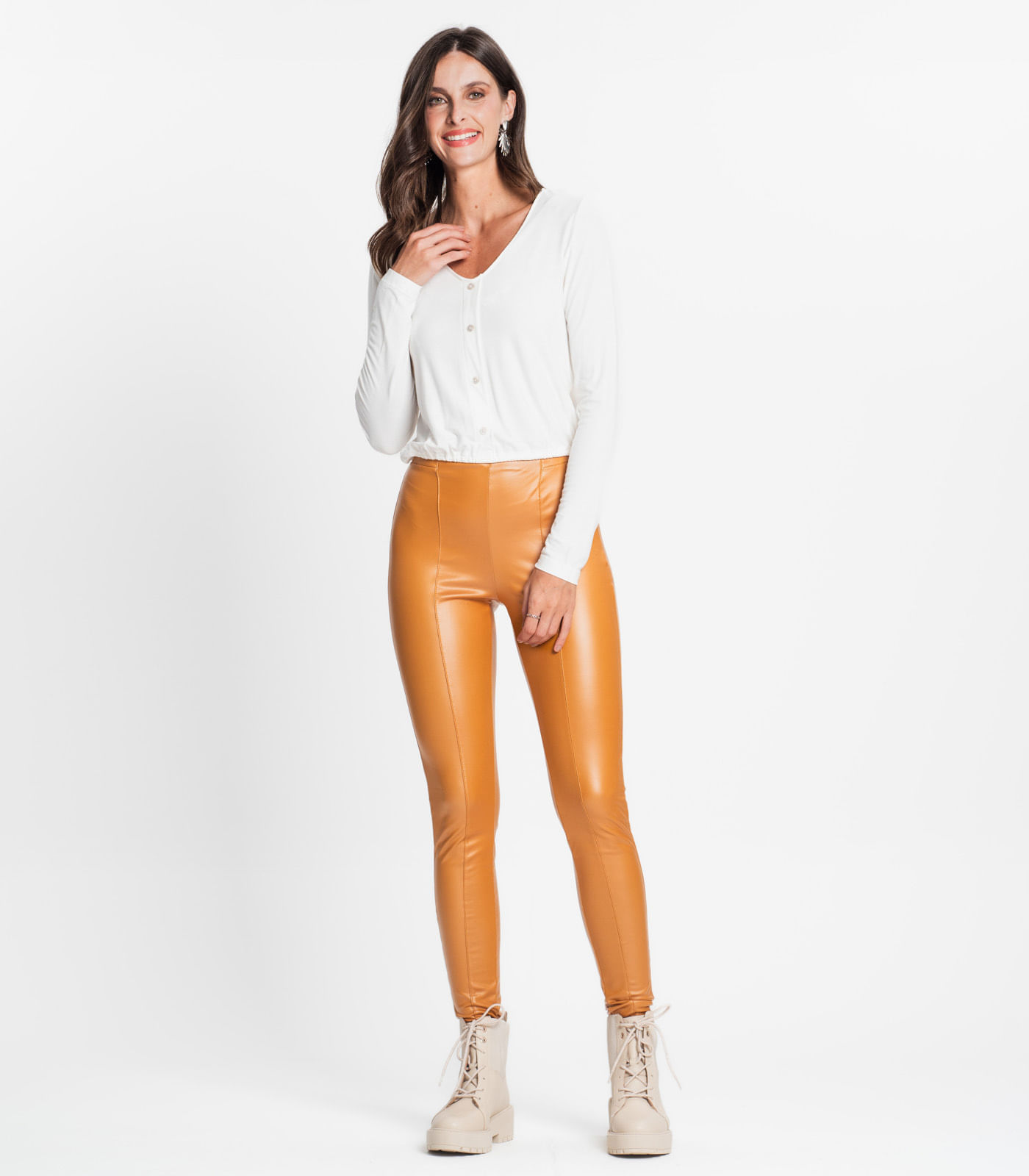 Legging Feminina Cirrê Rovitex Marrom P