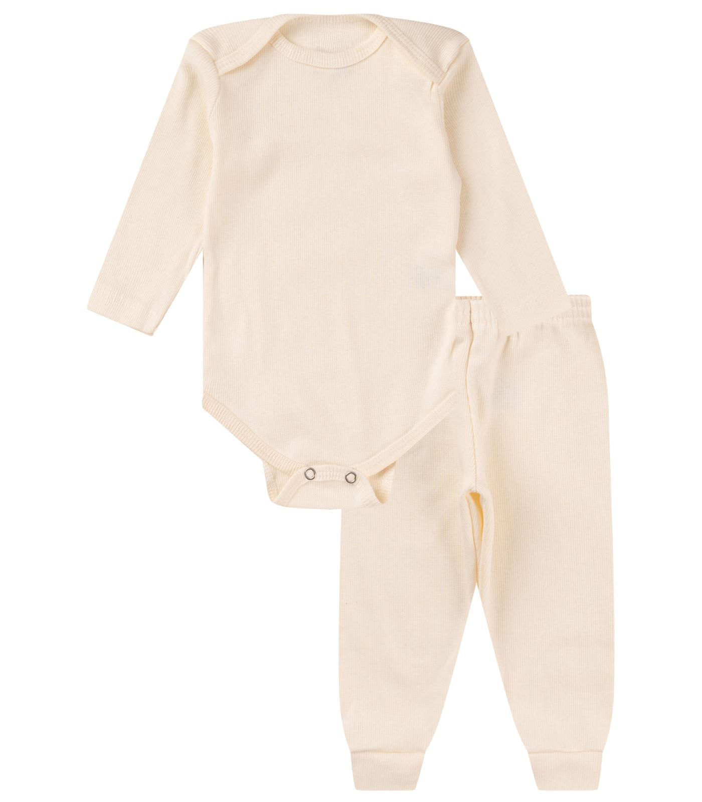 Kit Body Bebê Canelado 2 Peças Select Bege M