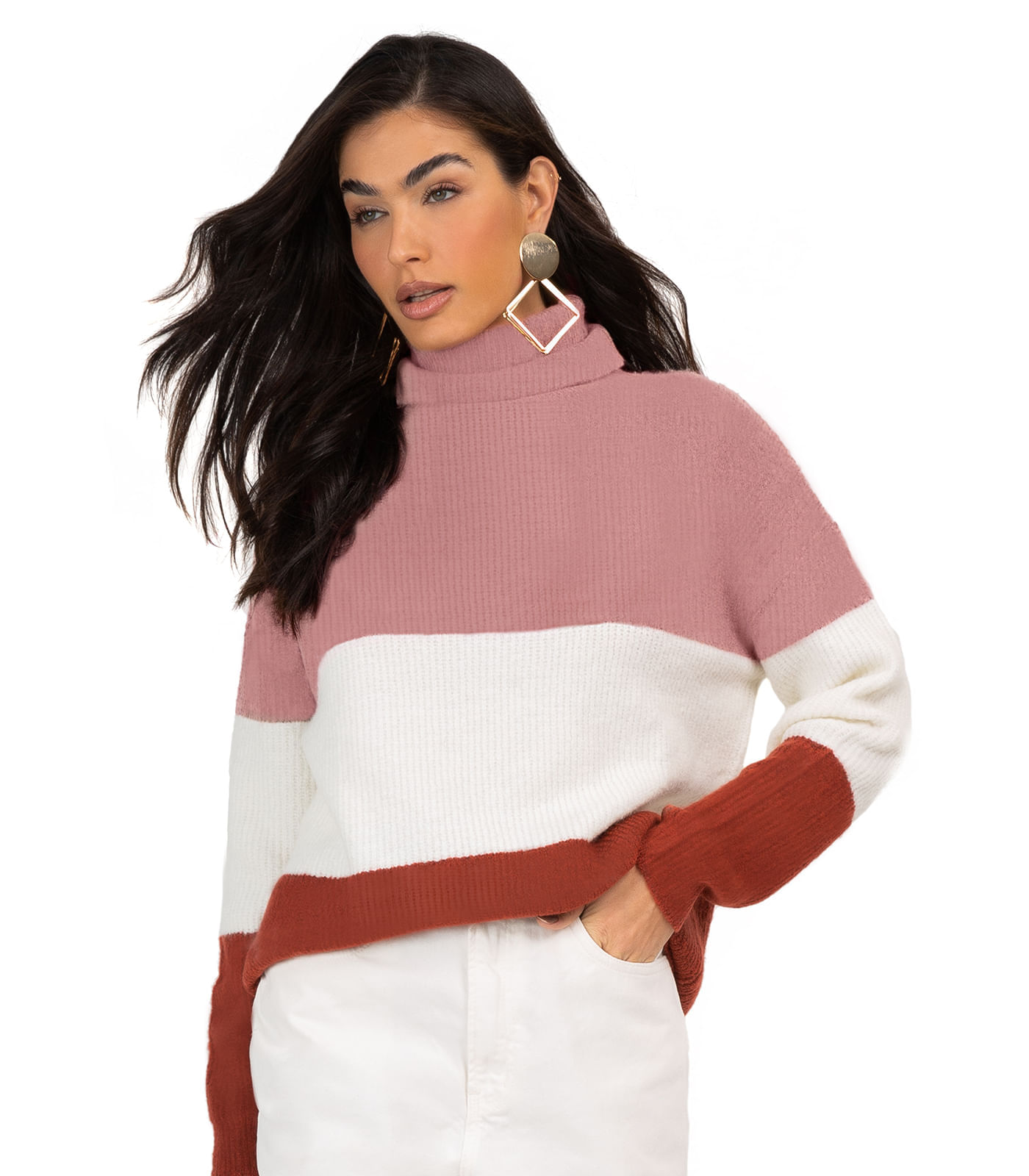 Sueter Feminino Gola Alta Endless Rosa M