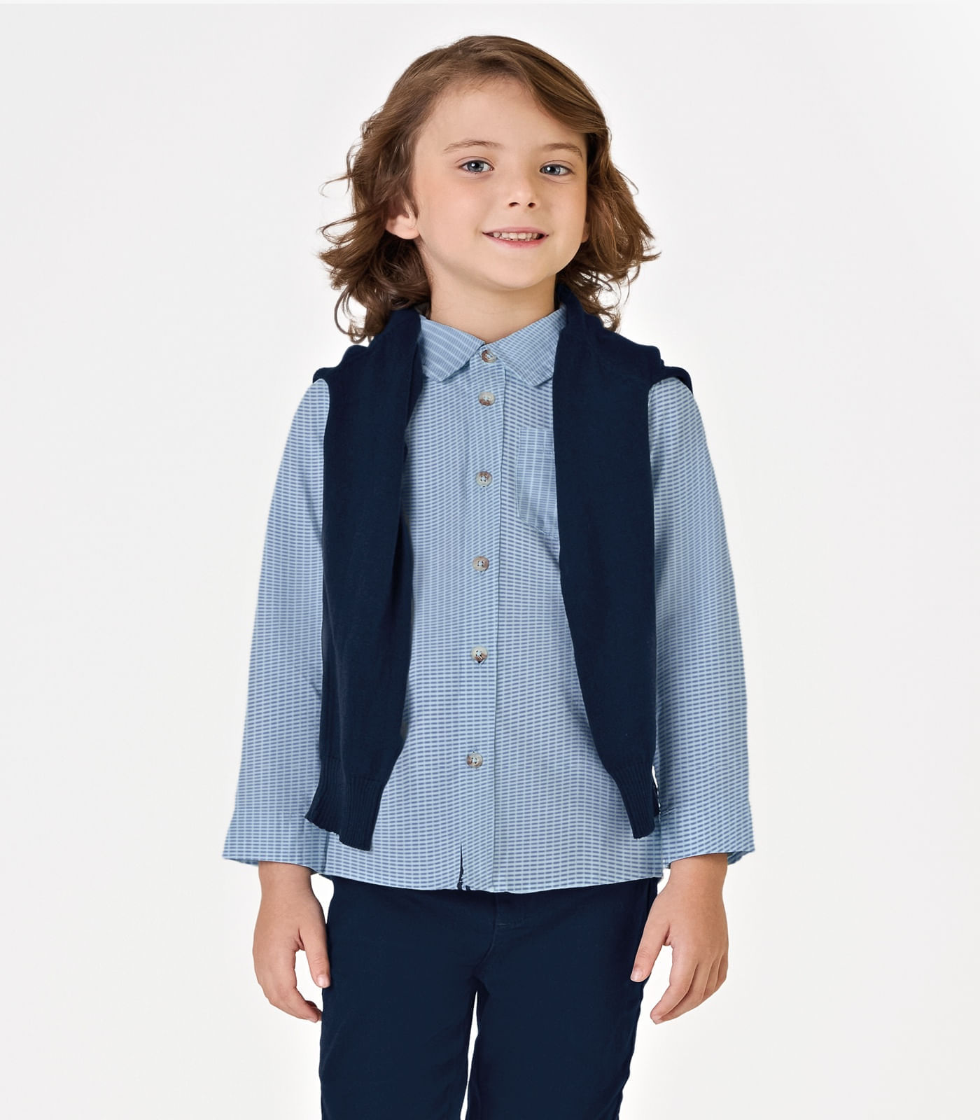 Camisa Infantil Manga Longa Trick Nick Azul 2