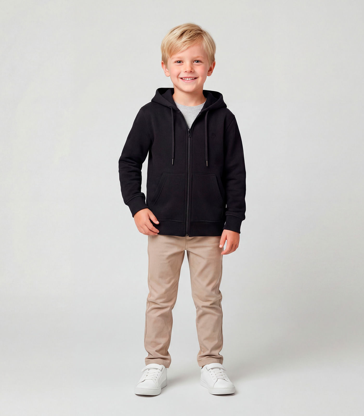 Jaqueta Infantil Com Capuz Moletom Trick Nick Preto 2