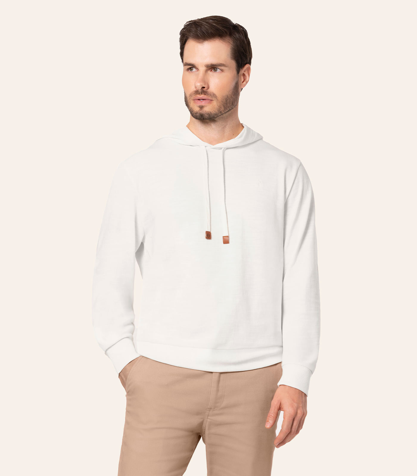 Moletom Manga Longa Com Capuz Diametro Bege M