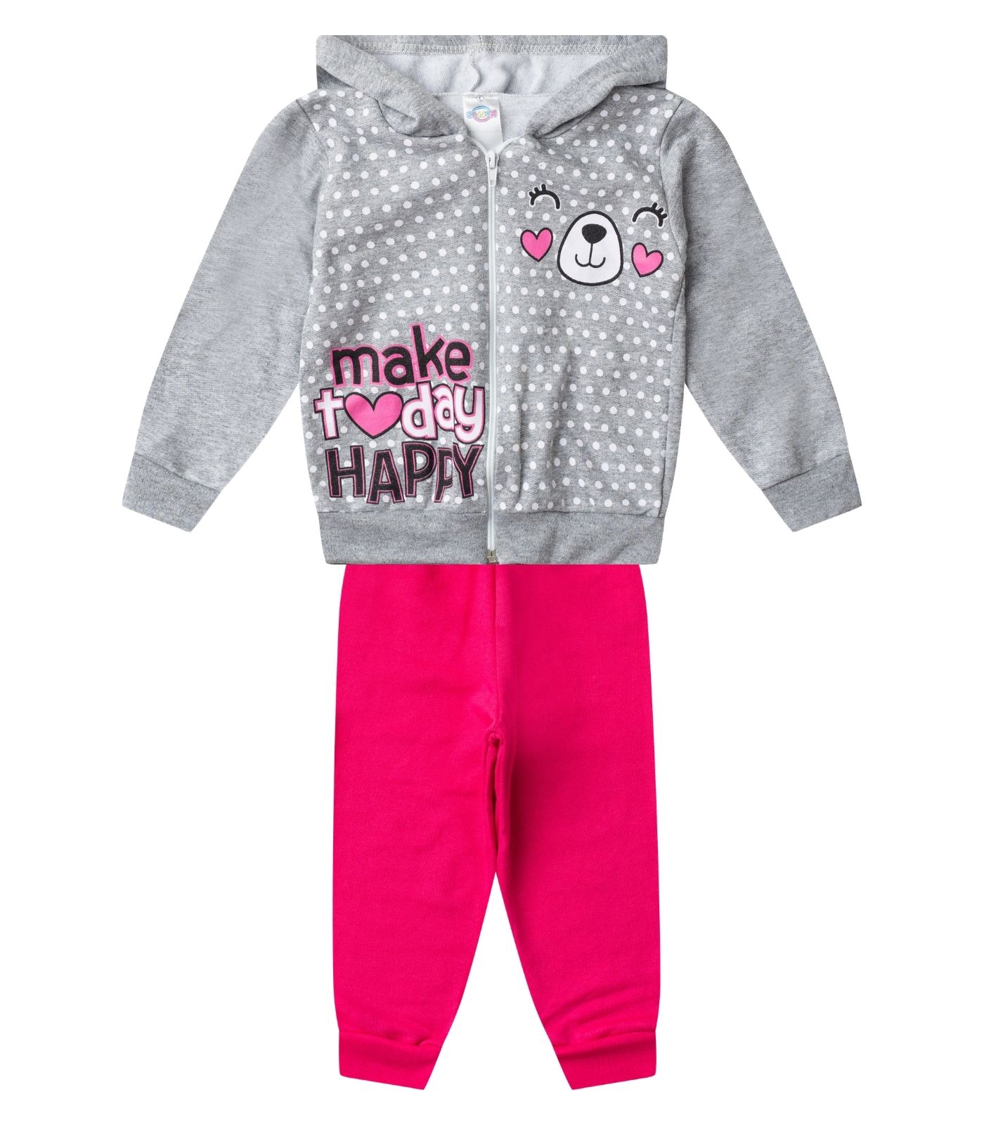 Conjunto Moletom Menina Jaqueta E Calça Select Cinza 3