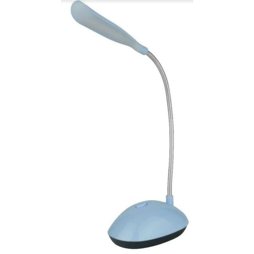 Mini Abajur De Mesa Led Articulável A Pilha Hyq0011 Para Leitura Luz Branca Azul Oem