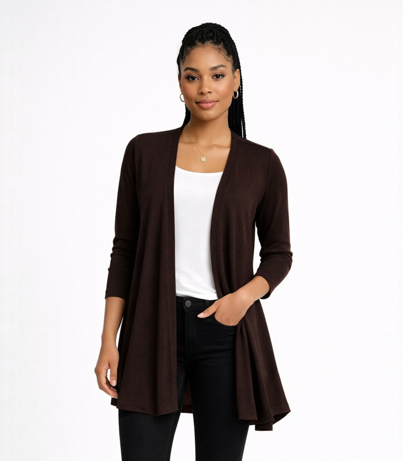 Cardigan Feminino Em Lanzinha Unique Collection Marrom G - Carrefour