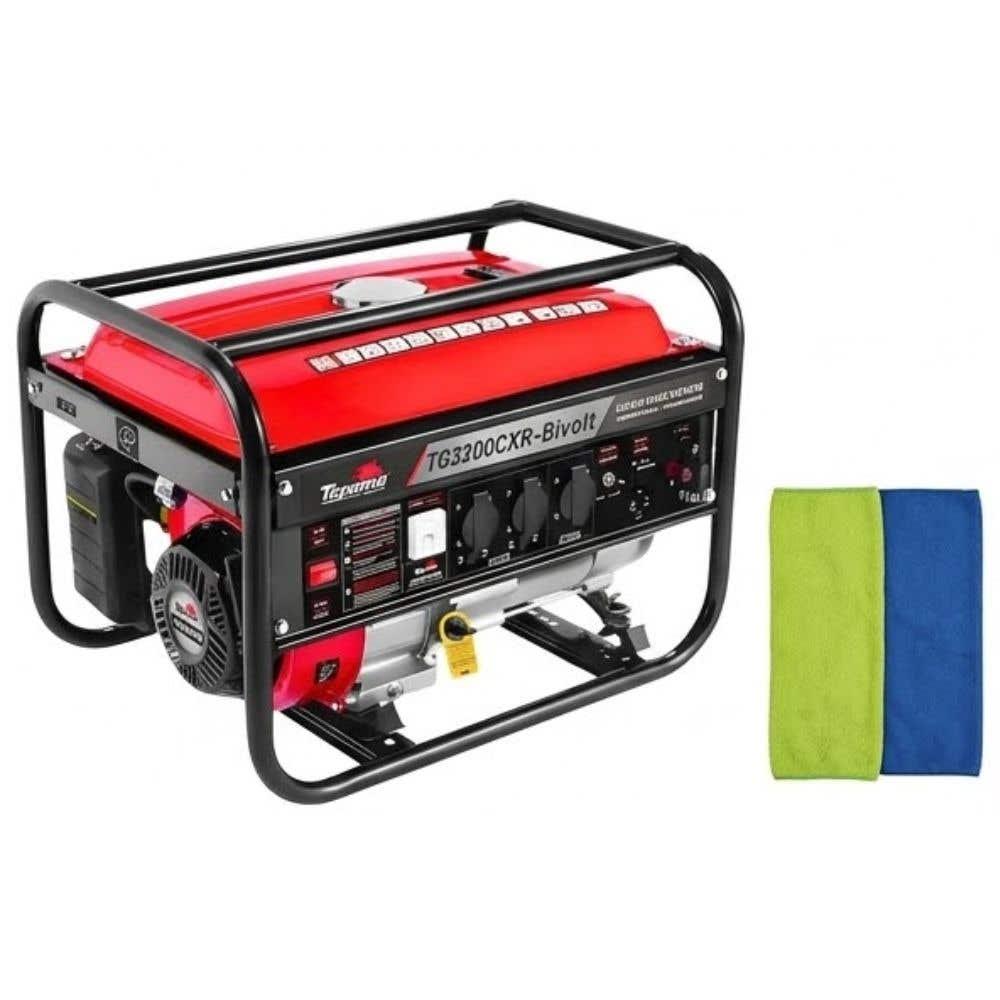 Gerador Gasolina 3,1kVA Bivolt TG3200CXr Com Panos Microfibra 2 Peças 42336002 Toyama Tramontina