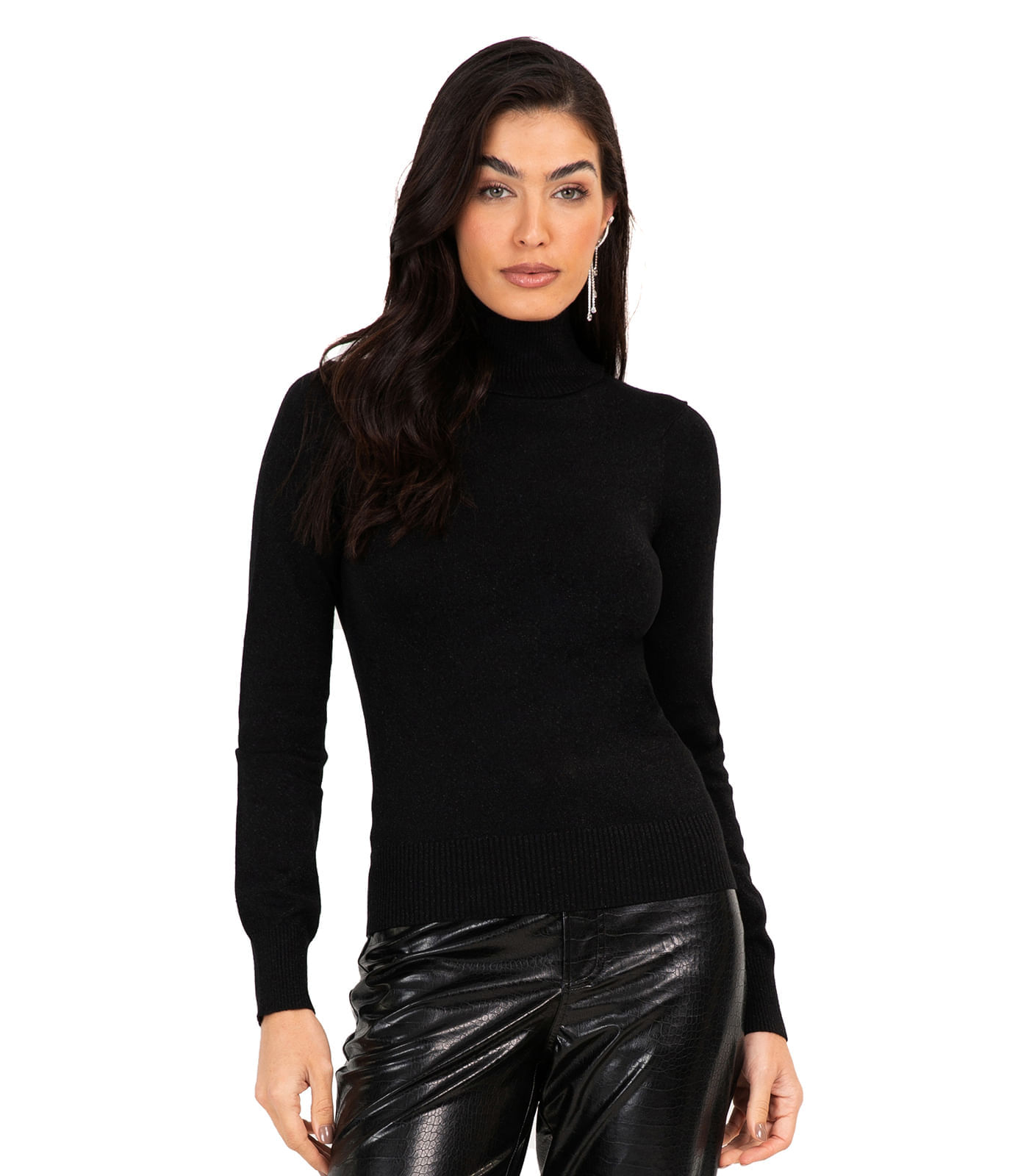 Sueter Feminino Gola Alta Endless Preto P