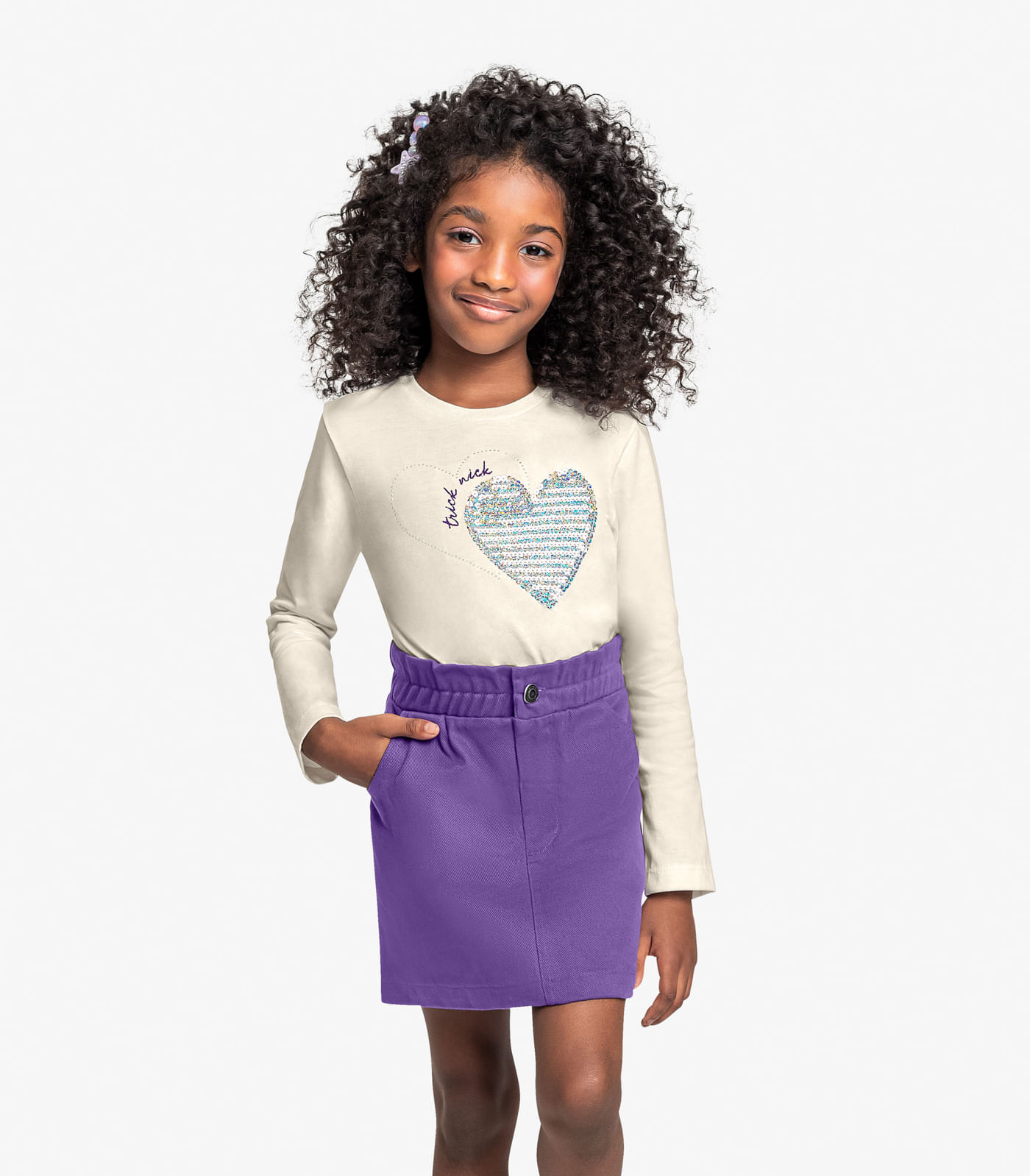 Conjunto Infantil Blusa Com Saia Trick Nick Roxo 8
