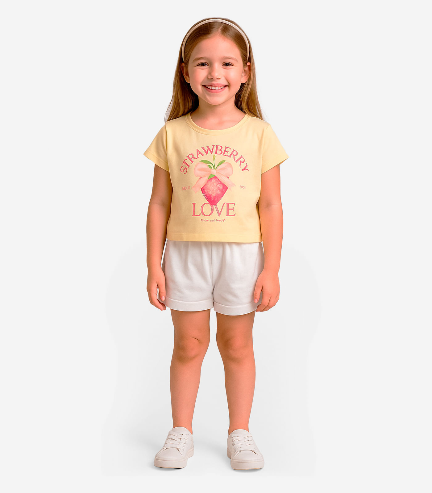 Conjunto Infantil Menina Blusa Com Shorts Select Amarelo 8