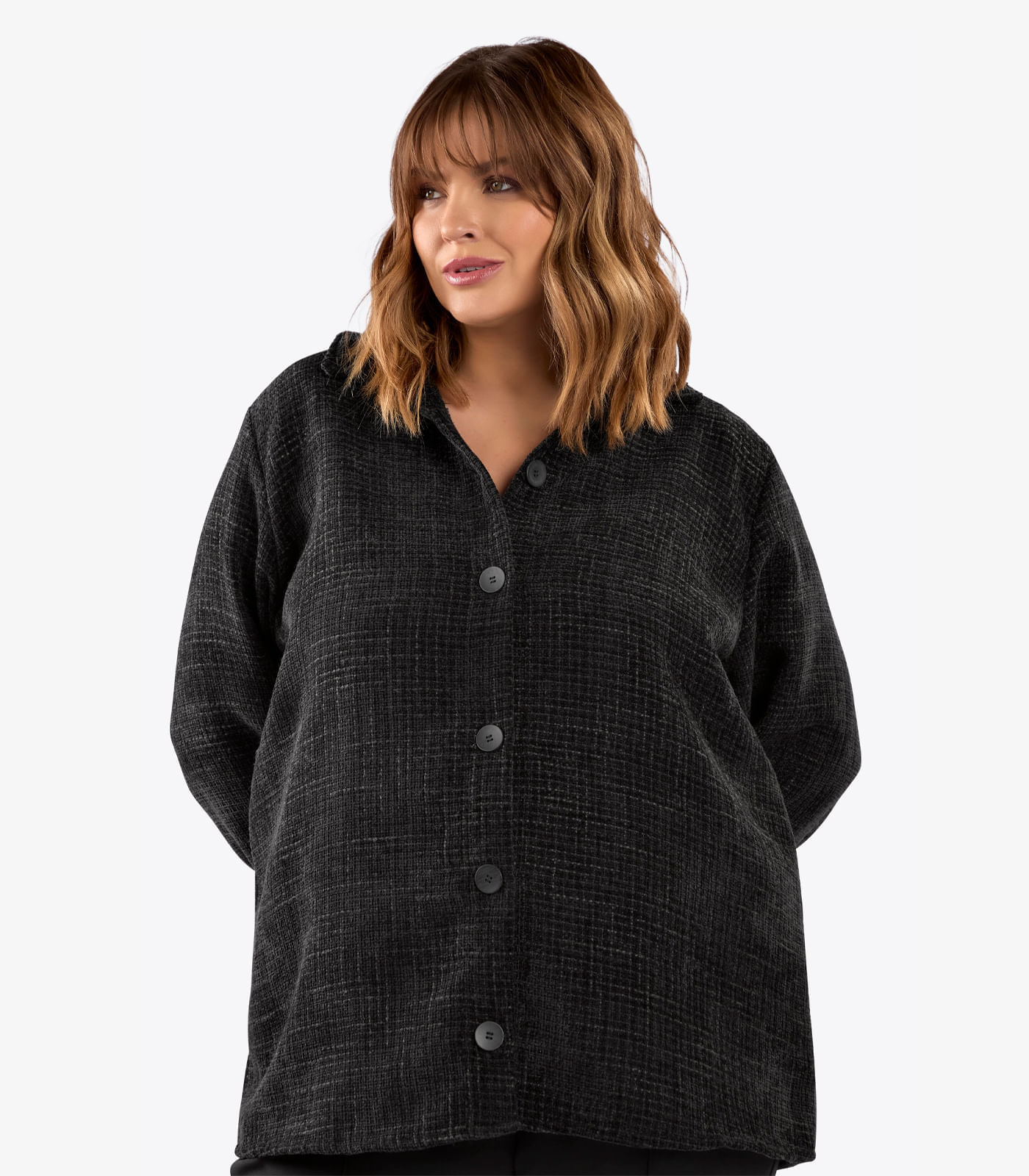 Casaco Feminino Tweed Plus Size Secret Glam Preto Plus G3 - Carrefour