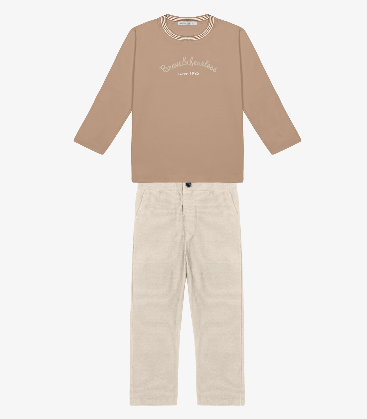 Conjunto Camiseta Com Calça Masculino Trick Nick Marrom 12