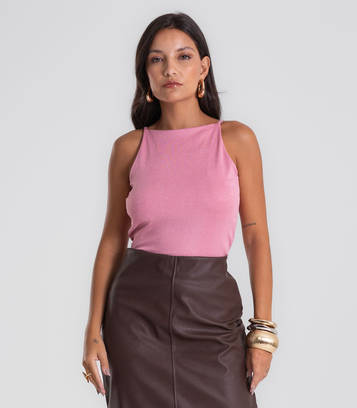 Blusa Feminina De Alça Shine Endless Rosa P