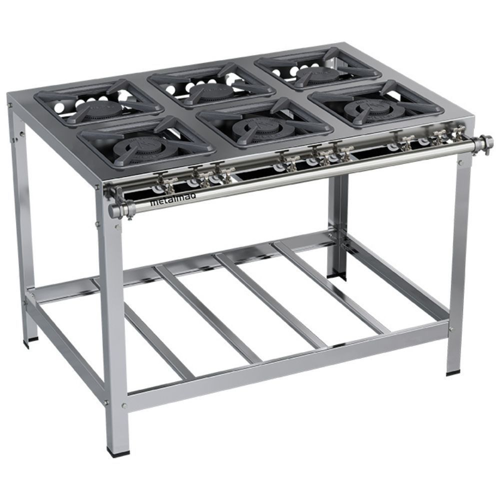 Fogão 6 Bocas Metalmaq Stori Premium 30x30 Cinza - M15