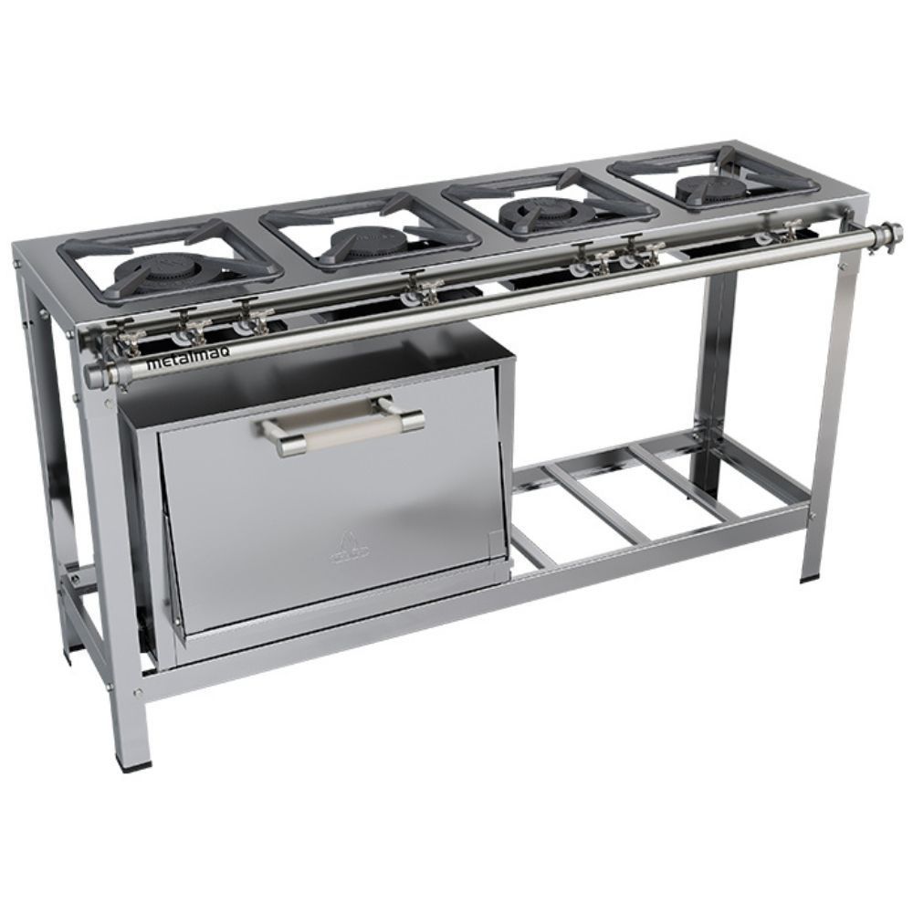 Fogão 4 Bocas Metalmaq Stori Premium 30x30 Cinza - M12