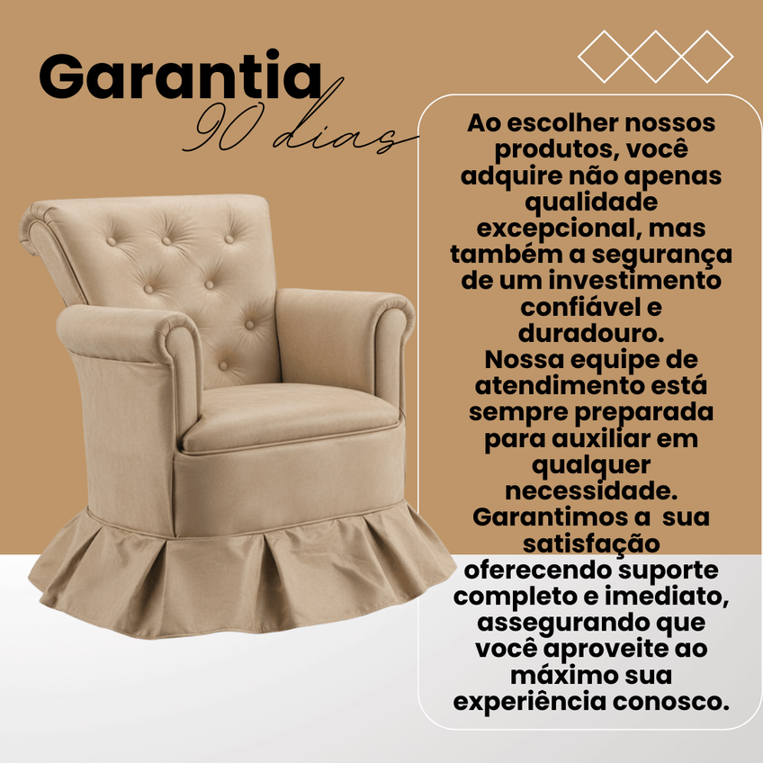 Poltrona Balanço Amamentação Quarto Confortável Descanso Sala Leitura Suede - imagem 5