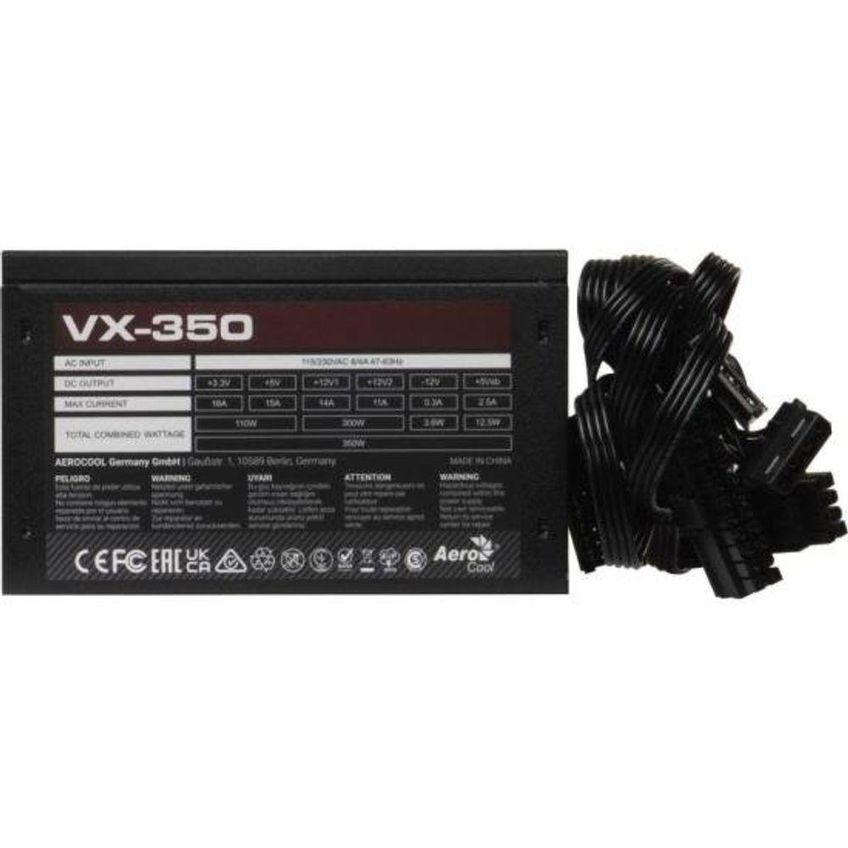 Fonte Gamer Atx Stealth Vx-350 350w Bivolt Com Ventoinha Silenciosa 12cm Preto Aerocool - imagem 3