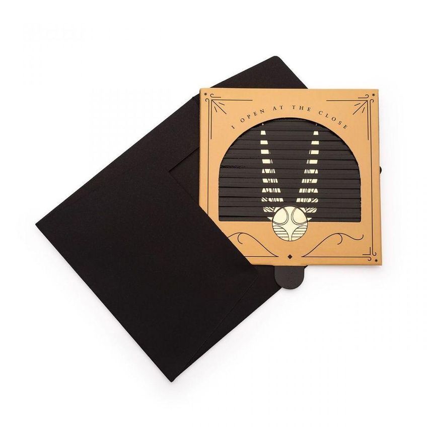 Cartão Harry Potter Pomo De Ouro Em Papel E Pvc 12,5x13cm Com Envelope Imaginarium - imagem 3