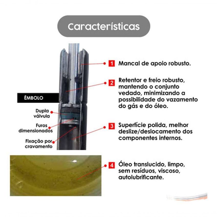 Amortecedor De Mola A Gás Do Porta Objeto Externo Par Amortecedores Ext Scania Linhas G E R Amortex - imagem 3