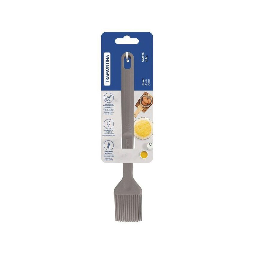 Pincel De Cozinha Softta Em Silicone Com Cerdas Resistentes Até 210c Cinza Tramontina - imagem 4
