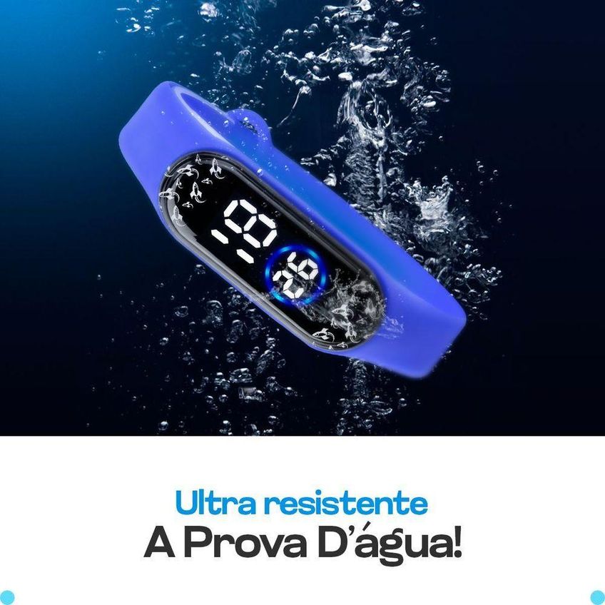 Kit Relógio Infantil Digital Orizom Kids Com Pulseira Em Silicone Resistente À Água Com Colar - imagem 4