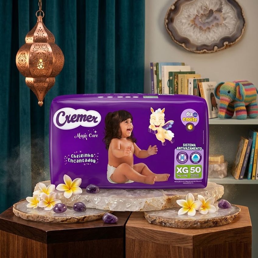 Fralda Cremer Magic Care Cheirinho Encantador Tamanho XG 50 Unidades Descartáveis Cremer - imagem 3