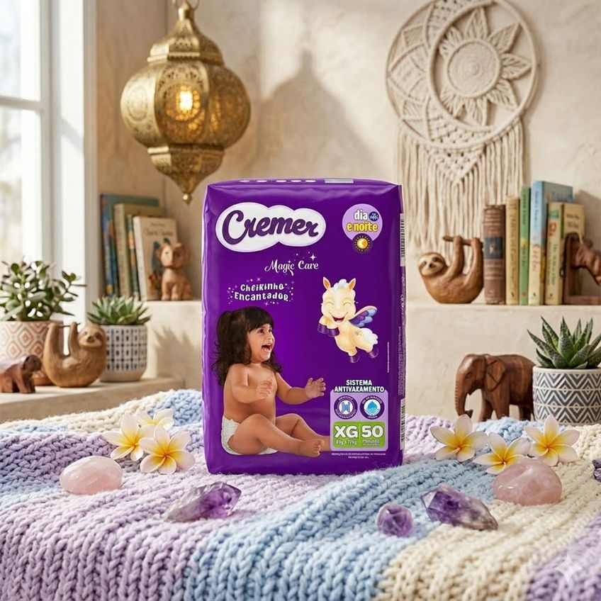 Fralda Cremer Magic Care Cheirinho Encantador Tamanho XG 50 Unidades Descartáveis Cremer - imagem 4