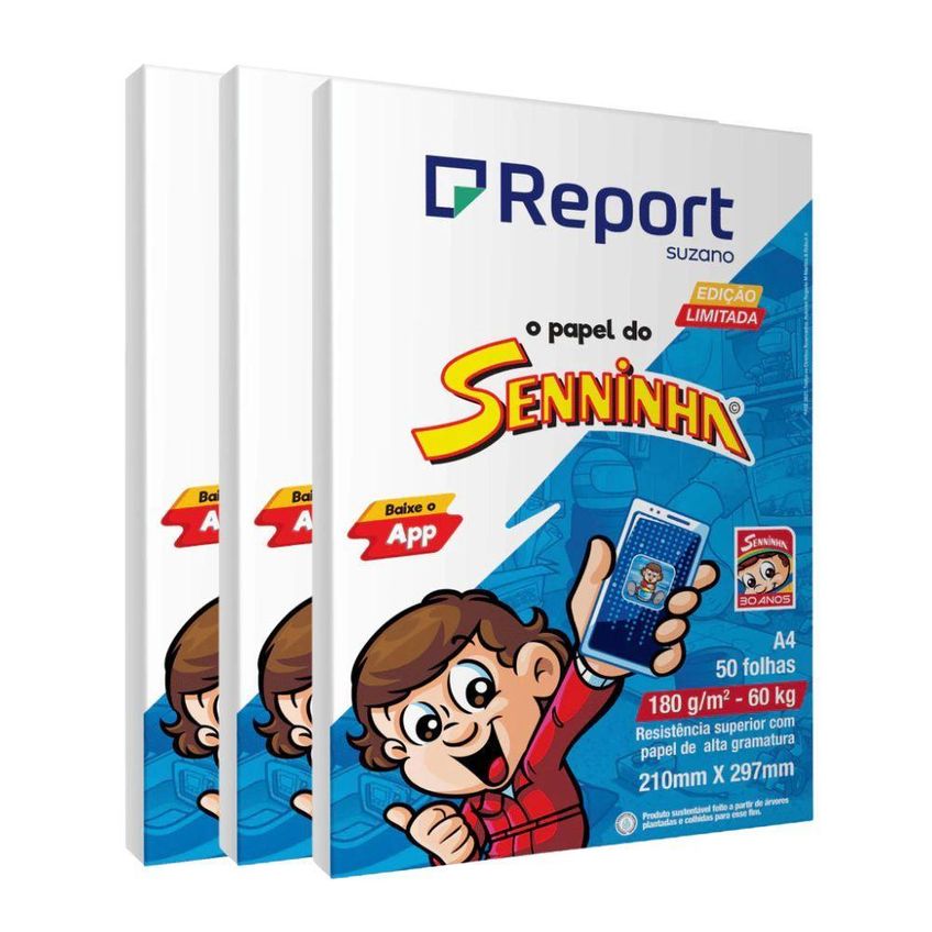 Papel Sulfite A4 Report Senninha A4 180g 210mm X 297mm Pacote Com 50 Folhas Branco - imagem 3