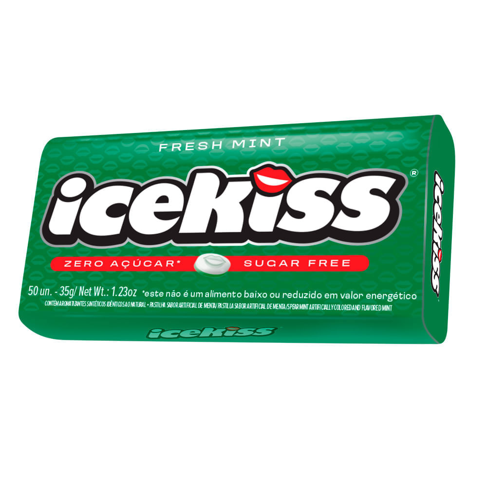 Pastilha Icekiss Fresh Mint Zero Açúcar 50 Unidades Icekiss
