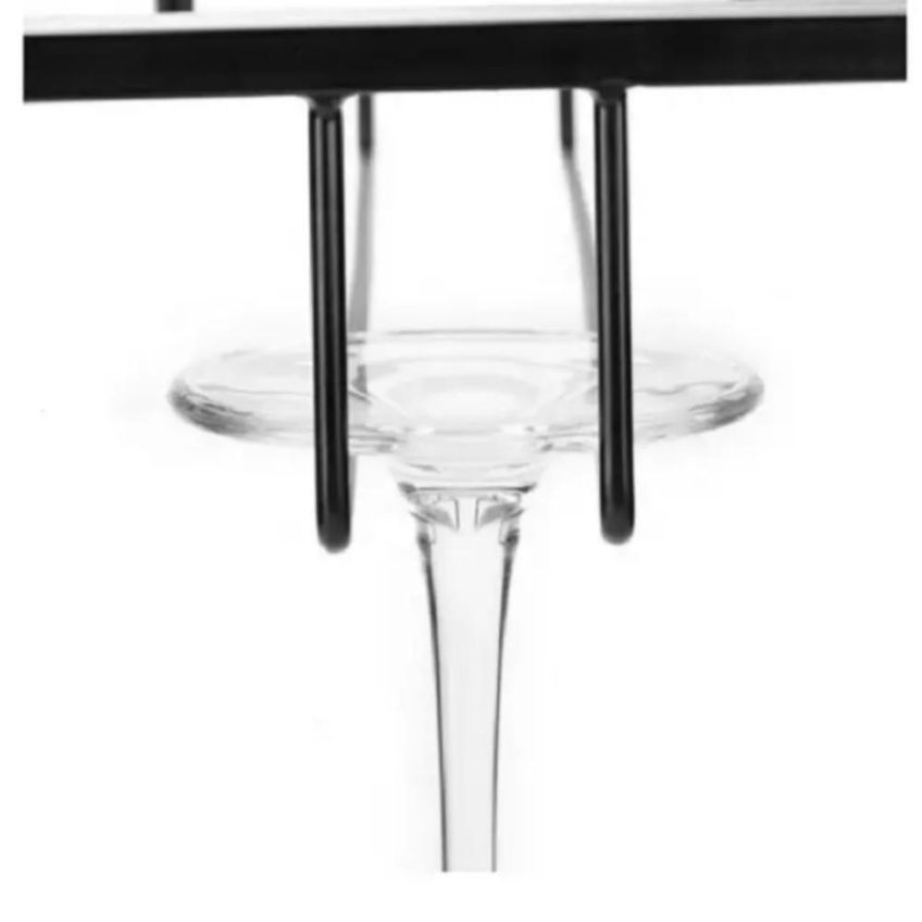 Suporte Duplo Organizador Taças E Copos 5701 Para Vinho Encaixe Em Armário Prata Prata - imagem 4
