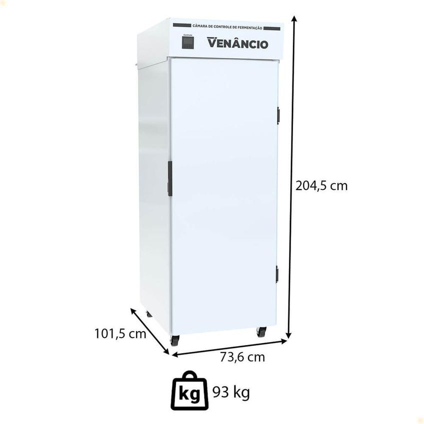 Armário De Controle De Fermentação Venâncio Crescepão Ac20t Interno Inox 220v 500 Pães Branco 80342 - imagem 3