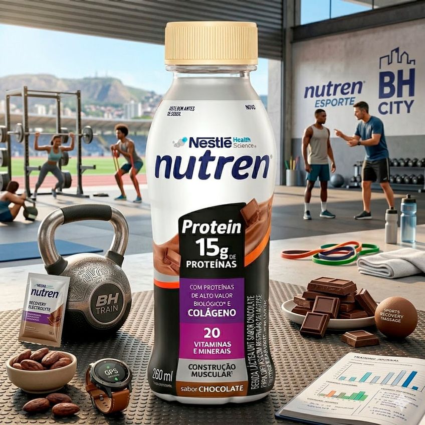 Bebida Láctea Nutren Protein 15g De Proteínas Colágeno Sabor Chocolate 260ml Nutren - imagem 3
