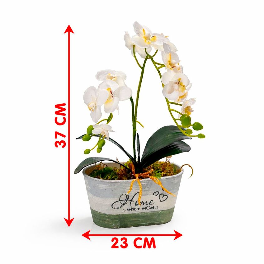 Arranjo Orquídeas Decoração Centro Mesa Flores Jardim 37cm Home - imagem 5