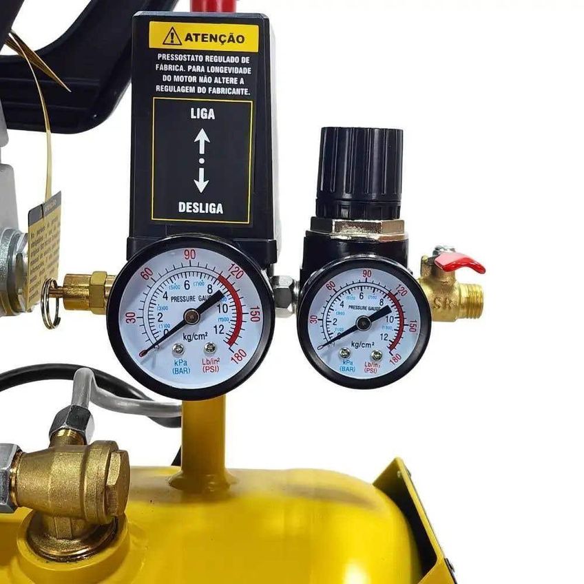 Compressor De Ar 2,5hp 22l 220v Com Parafusadeira 12v Bivolt Com Kit 13 Peças Tekna Evald - imagem 4