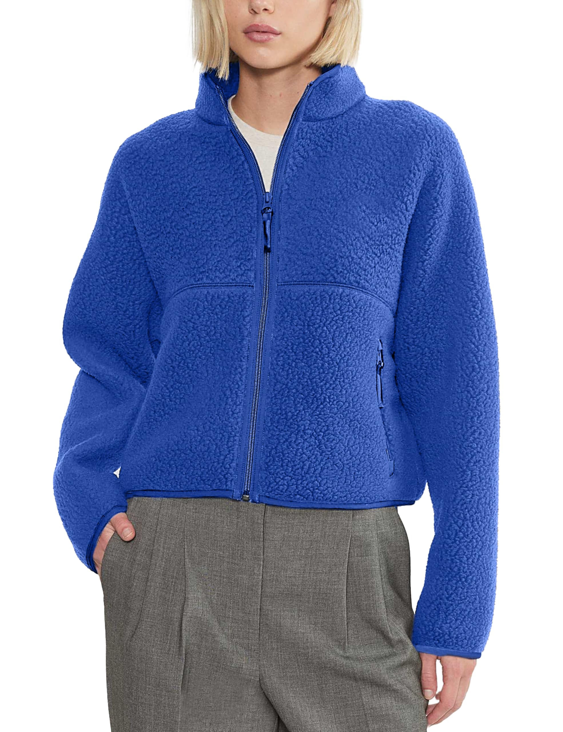 YARDSALE SHERPA FLEECE JACKET BLUE 希少❗️ Jaqueta De Lã Yozazzy Feminina Sherpa De Manga Comprida Kleinblue